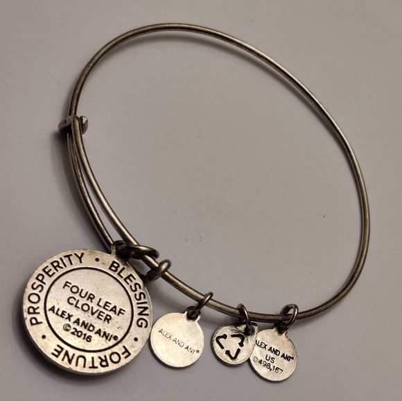 4-Leaf clover Alex and Ani Expandable Bracelet - Picture 2 of 9